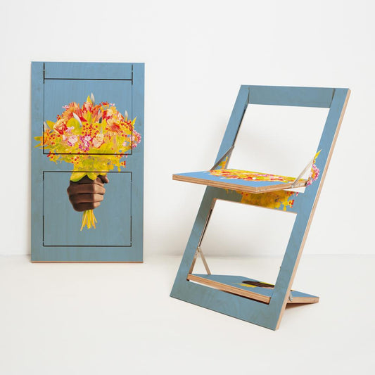 Silla Flapps Michal Zak Studio Madera Plegable Floral Ambivalenz en Meryac