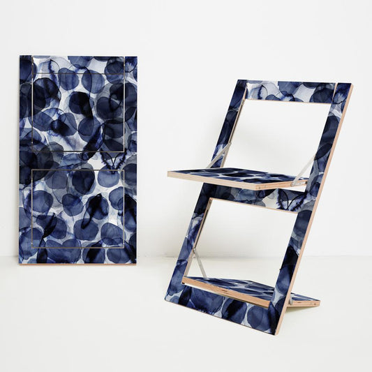 Silla Flapps Pattern Studio Madera Plegable Burbujas Azules Ambivalenz en Meryac